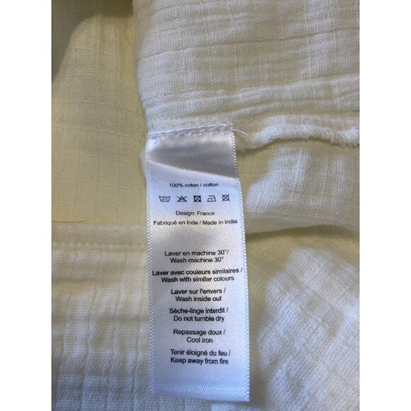 Hundred Pieces Women's Embroidered Floral Pleated Top Short Sleeve Beige Size XS - Picture 10 of 10